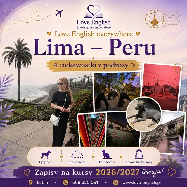 Kolaż Love English Everywhere — Lima, Peru