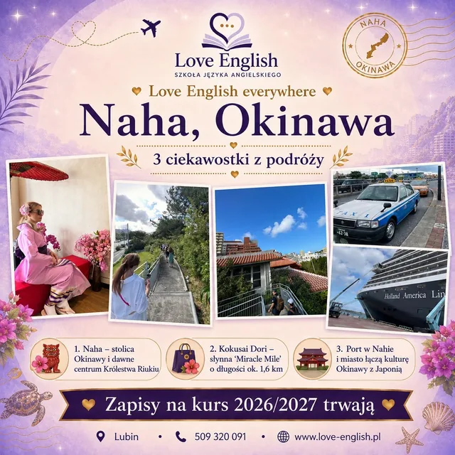 Kolaż Love English Everywhere — Naha, Okinawa, Japonia