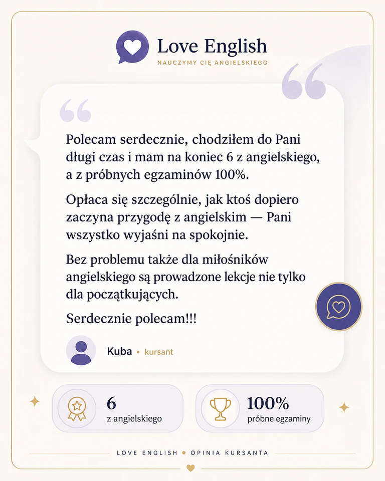 Opinia kursanta o wynikach z języka angielskiego