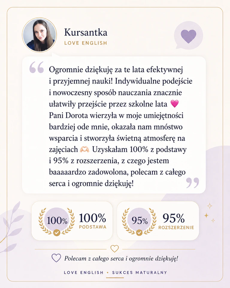 Wynik maturalny 100 procent z podstawy i 95 procent z rozszerzenia