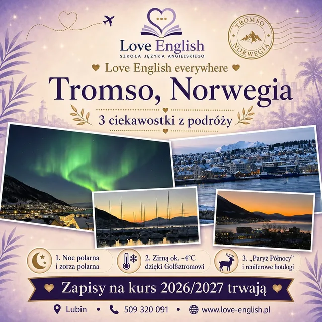 Kolaż Love English Everywhere — Tromsø, Norwegia